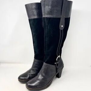 NATURALIZER 100% Suede & Leather Knee High Boots-Size 8- Black